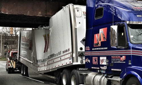 Crashed lorry